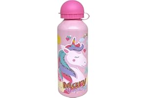 Julian Ross Licorne Mary Gourde en aluminium, 500 millilitres, pour fille, durable, sans BPA, bouteille d'eau d'école avec bec rétractable
