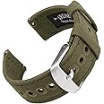 Archer Watch Straps - Canvas Quick Release Watch Bands, Faded Olive, 20mm, Casual,Classic