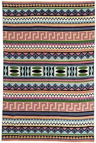 Zaida 150 x 90 cm Wool/Cotton "Tribal" Rug, Multi-Colour