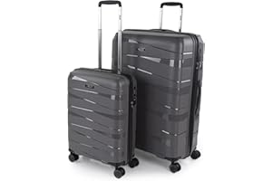 JASLEN - Juego Maletas - Juego de Maletas de Viaje - Juego Maletas de Viaje de Material Super Resistente. Set Maletas de Viaje Candado con Combinación TSA 161317, Marrón Metalizado