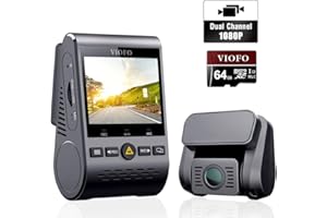 VIOFO A129 Duo Caméra de Voiture Double Dashcam Avant et arrière Grand Angle Full HD 1080P WiFi Caméra Embarquée Design Discret avec GPS et Carte SD de 64GB, Sony Sensor, Vision Nocturne, Capteur-G