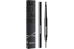 MIRADA FASHION lapiz cejas microblading, lápiz de ojos retráctil, Cejas Naturales Cubre áreas Dispersas, Lápiz de Cejas resistente al agua, Dos lados: cepillo espiral y lápiz de cejas automático (Marrón oscuro 3)