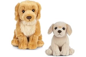 Nature-AN489 Living Nature - Peluche para perro y cachorro, Color dorado, paquete (Keycraft AN489 , color/modelo surtido