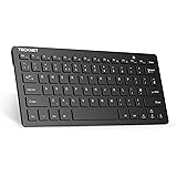 TECKNET Slim Kabellose Tastatur, Deutsches Layout QWERTZ, 2.4 GHz, 78 Tasten Mini Wireless Tastatur mit Nano USB Empfänger fü