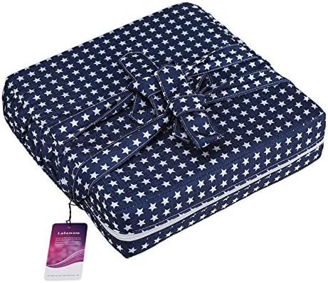 Lalawow Kids Chair Booster Pad Dismountable Adjustable Kids Dining Chair Booster Comfortable Cushion Easy Clean Baby Children Seats (Blue)