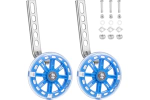 CLISPEED Bicycle Training Wheels Heavy Duty Adjustable Bike Stabilizers for Kids Bikes of 12 14 16 18 20 Inch (Blue)