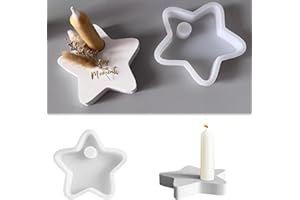 ‎WISIRENT Silikonformen Gießformen Stern WISIRENT, Silikonform Stern Kerzenhalter Weihnachten Sterne Silikonform, Silikongießform Weihnachten Sterne Gips Gießen Formen, Gießformen Silikon Kerzenformen