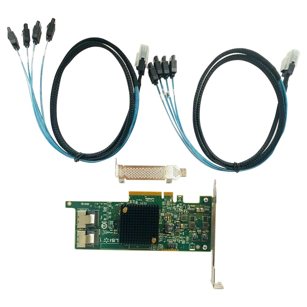 LSI 9207-8i RAID Controller Card SAS 6Gbs HBA P20 IT Mode for ZFS FreeNAS unRAID RAID Expander Card + 2 * 8087 SATA Cable