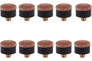 DaiUni Schraubbare Ersatzspitze, Leder-Schraubhülse, 10mm Holzmetallschraube im Billardkopf, zum Snookeraustausch, Billard Queue Zubehör Set, 10 pcs.