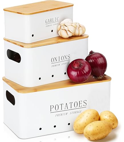 Joejis Rangement Pomme De Terre Oignon Ail Lot De 3,Métal