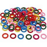 B Blesiya Sachet Anneau en Bois Bague Bois Colorée Décoration de Vêtements Bricolage Bijoux Porte-Clés - Multicolore, 0.79inc