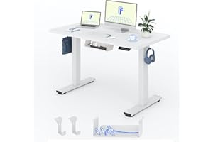 ‎FLEXISPOT FlexiSpot Höhenverstellbarer Schreibtisch Basic–Mit Kabelmanagement, Haken und EINTEILIGER Tischplatte, Ergonomischer Homeoffice-Tisch, Bürotisch (120x60cm, Weiß)