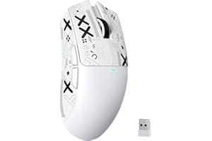 ATTACK SHARK X11SE Ratón Inalámbrico para Juegos, 63g Superligero, con Sensor PixArt PAW3311, 22000DPI, Trimodo Bluetooth/2,4GHz/con Cable, 1000Hz, Batería de 300 mAh, para PC/Mac (Blanco with Tape)