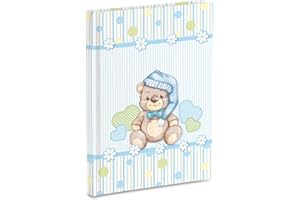 MARELI Diario ricordi del Neonato 17 x 24 cm, Orsetto Celeste