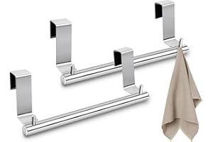 ‎DS. DISTINCTIVE STYLE DS. DISTINCTIVE STYLE Küchenhandtuchhalter über Schranktür Handtuchstange 2 Stück Edelstahl Küchenhandtuchhalter (Silber - Upgraded: mit Heringen an beiden Enden)