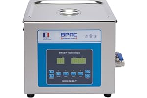 BPAC Nettoyeur Ultrasons Pro avec Cuve 10 Litres - Turbo + Sweep + Degas - Nettoyeur Ultrason Puissance 240 W - Appareil Ultrasons Professionnel - Marque Française