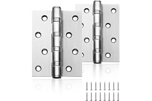 AOLISHENG Lot de 1 paire de charnières de porte robustes à roulement à billes en acier inoxydable chromé argenté pour portes intérieures extérieures