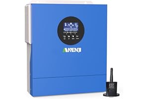 Aninerel 2000W 2000W Inverter solare ibrido, inverter a onda sinusoidale pura, DC 12V a AC 230V, massimo PV 900W 30-160VDC, per batterie 12VLiFiPO4, con WiFi Modu