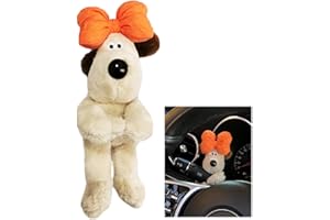QUVBKZ Autodekoration Hund, Auto-Armaturenbrett-Ornament, Stofftier Hund, Deko Hund,Auto Deko Innen, Auto-Blinker-Wischer-Dekoration, Auto Innenraum Deko, Car Decoration (Orangefarbener Stand)