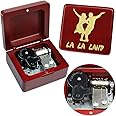 Sinzyo Music Box Vintage Wood Carved Mechanism Musical Boxs Gift For Birthday Valentine's Day Christmas Day(La la Land -Wine Red Box)