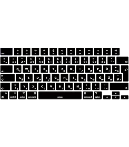 MyGadget Coque Clavier QWERTZ [Allemand] Compatible Avec MacBook Pro 14 & 16 Pouces (2021 - M1) Air 13" (2022 - A2681 M2) Air 15 (2023 - A2941