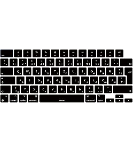 Coque Silicone Clavier QWERTZ Pour MacBook - Protection Fine Et Agréable (Pro 14/16" M1, Air 13" M2, Air 15")