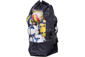 IPENNY Balltasche Groß Balltragenetz 420D Oxford Netzbeutel für Basketball Volleyball Fußball 15-20 Bälle Ballnetz Aufbewahrungstasche Mehrfach Geladene Große Fußballaufbewahrungstasche