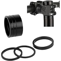 Set 6 Distanziali Manubrio Bici In Alluminio Anodizzato Nero, Spessori 2/3/5/10 Mm Per Forcella 28.6 Mm, Per MTB E Bici Da Strada