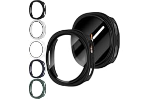 MYAPULUA 5 Pack Case for Samsung Galaxy Watch 8 Screen Protector 40mm 44mm,HD Clear Tempered Glass Screen Protector+Hard PC Cover Full Protection Protective Bumper for Samsung Galaxy Watch 8 Case 40 44 mm