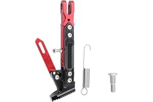 Jadeshay Caballete Lateral para Motocicleta Universal, Aluminio Soporte de Pie de Estacionamiento Lateral Antideslizante para Moto Scooter Bicicleta Eléctrica (Rojo)