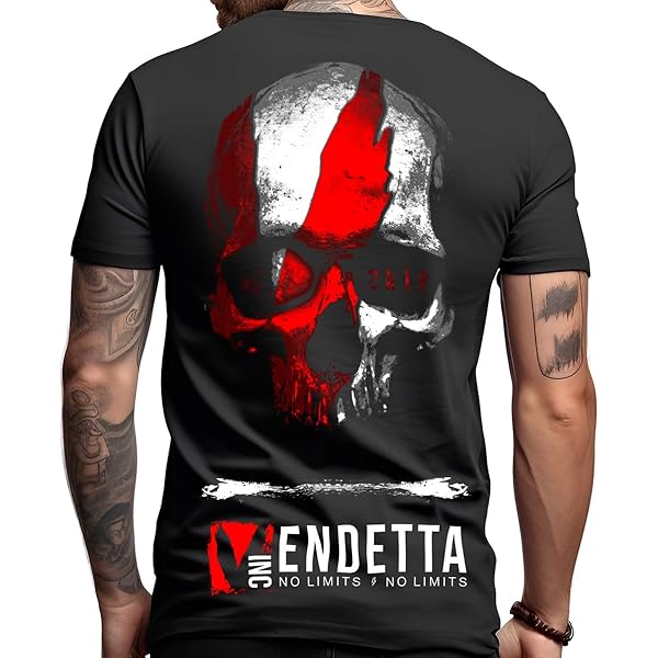 Vendetta Inc. Maglietta Uomo Dead Face – Girocollo Regular Fit, 100% Cotone, Nero, Taglia S