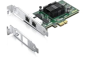 10Gtek® Scheda di Rete 1.25G PCI Express Gigabit Scheda Ethernet, Dual RJ-45 Port, with Intel 82571 Controller, Support Windows Server/Freebsd/VMware/SLSE