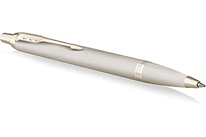 Parker Penna a sfera monocromatica IM | inchiostro blu | finitura e puntale champagne | punta media | confezione regalo