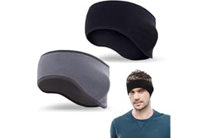 mizikuu 2 Stück Winter Sport Stirnband, Ohrenwärmer Stirnbänder für Damen und Herren Kälteschutz Warm Winddicht Elastisch Ohrenschützer Headband Kopfband für Laufen, Jogging, Fahrrad, Wandern