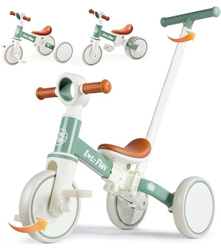 Tricycle 4 En 1 KORIMEFA – Poussette, Vélo, Draisienne – Pour Les Petits De 1 à 3 Ans !