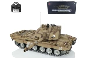 wheelfun Heng Long 1/16 7.0 Customize Challenger Ii RC Tank 3908 360° Rotating Turret Metal Tracks Infrared Combat Lifting Barrel Light Sound, TH17741-AMZUS2-1