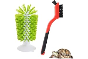 LGYUWER 2pcs Turtle Brush with Suction Cup Turtle Shell Cleaning Brush and Turtle Exfoliate Brush Tortoise Accessories for Turtle Tank Supplies (Green)