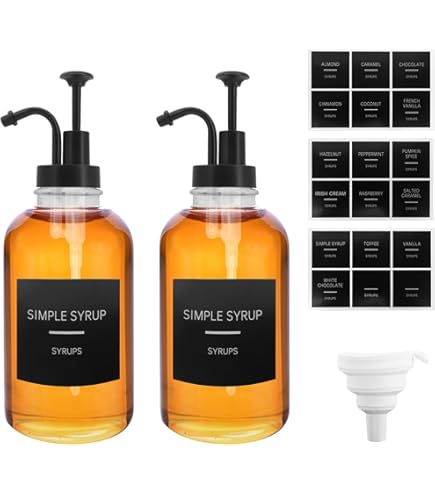 2 Dosierpumpen Für 1L Flaschen – Sirup Spender 28cm Lang, Kompatibel Mit Monin & Anderen Sirupen