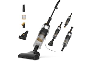 Newlux - Aspirador Escoba con Cable 2en1 V900, Vertical y de Mano, 800W, Depósito 2L, 16.5 Kpa y Triple Sist. Filtrado (F.HEPA), 5m de Acción, Eficiencia Energética a (Negro)