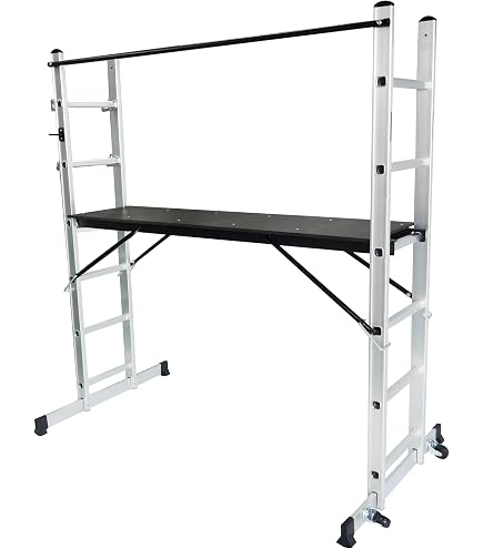 thumbnail image 2 of 4-Pack Baker-Style Scaffolding Outriggers With Casters - Yellow, 1000 Lbs Capacity, Carbon Steel 2 of 3