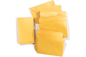 C.CASA JEYEFFE 100 sobres de colores, sobres pequeños, 7 x 11,2 cm, mini sobres, para tarjetas, bodas, fiestas, cumpleaños, regalos y tarjetas de felicitación (dorado)