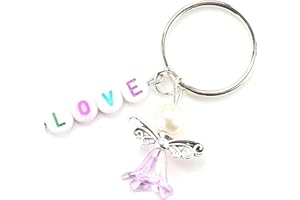 HERZWILD 50 Sets Guardian Angel Make Your Own Set Love Keyring Angel Charm Bead Angel Pendant for DIY Wedding Jewellery Necklace Crafts (Colourful)