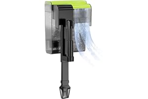 everfarel Filtro Esterno per Acquario，450 l/h Filtro con Pompa a Cascata per acquari, Flusso Regolabile 4 in 1 con UVC, Filtro a Cascata per acquari da 10 a 100 l
