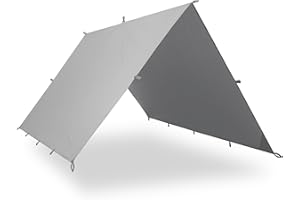 AQUAQUEST Guide Bâche de Camping étanche – abri de Bivouac Ultra léger ou Protection Contre la Pluie – Randonnée, hamac & Survie, 3 x 3 m, Gris