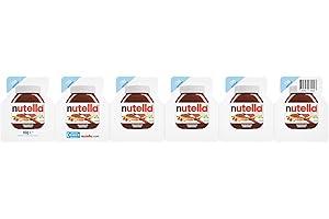 Nutella Monoporzione - Crema Spalmabile alle Nocciole e Cacao, Senza Glutine, Conservanti e Grassi Idrogenati, Ideale a Colazione, 6 Confezioni da 15 gr