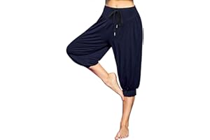 Terecey Spodnie do jogi dla kobiet bawełniane miękkie modalne spodnie dresowe z kieszeniami na co dzień harem spodnie wypoczynkowe sportowe spodnie dresowe ze sznurkiem