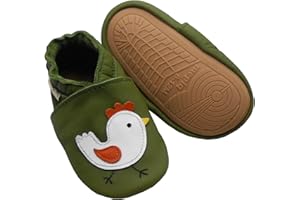 mepiq Krabbelschuhe Baby Lauflernschuhe mit Gummisohle Lederpuschen für Jungen Mädchen Babyhausschuhe non slip baby shoes