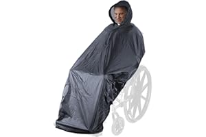 ANYOO Housse de Poncho imperméable pour Fauteuil Roulant Bouclier de Cape de Poncho de pluie léger avec élastiques Fournir une Protection sèche pour les Fauteuils Roulants