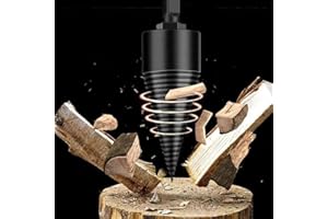 FRUNIMALL Holzspalter Bohrer, Bohrkegel Holzspalter Schraube Kegel Holz für Bohrmaschine, 4 Stück Holzspalter Bohrer Abnehmbar Bohrmaschine, Schraube mit 3 Griffen für elektrische Haushaltsbohrmaschine (50mm)