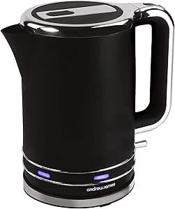Andrew James Lumiglo Kettle | Electric Cordless Fast Boil Illuminated Jug Kettle | Reusable Filter with Flip Top Lid | Matt Black with Blue LEDs | 3000W